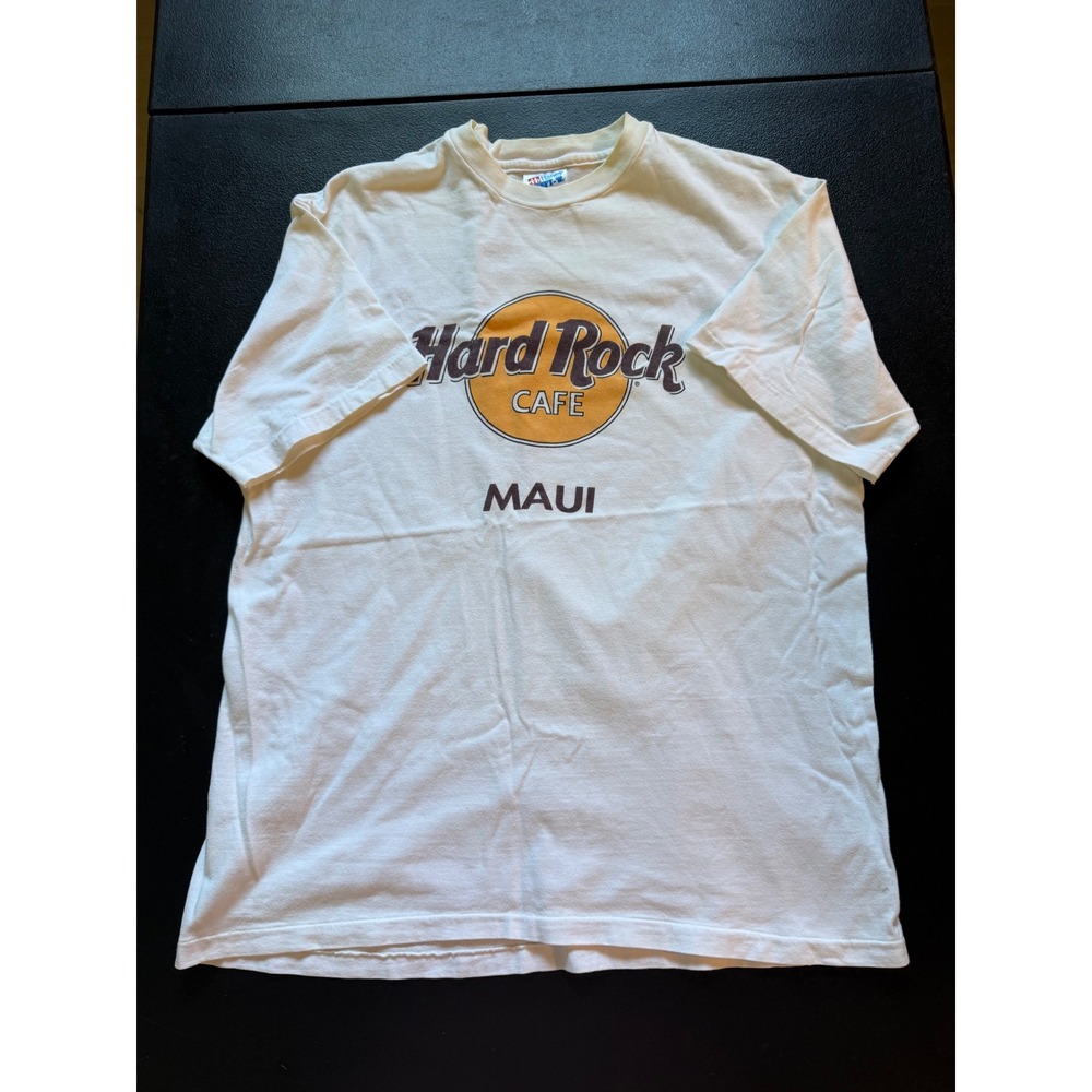 Vintage Hard Rock Cafe Maui T Shirt Hanes Beefy-T Single Stitch White Large USA